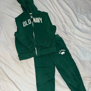 Old Navy Kids Dark Green Hoodie and Joggers Set